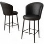 Hanah Home Uras - Juego de 2 Taburetes de Bar Negros